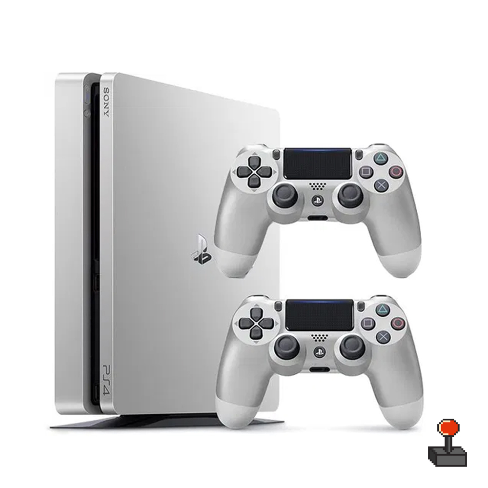 کنسول بازی PS4 Slim 500GB باندل نقره ای درحدنو دو دسته اصلی